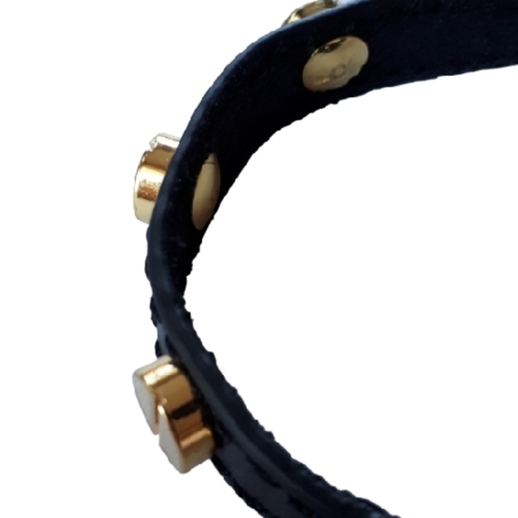 Black leather stud bracelet - Picture 3 of 3